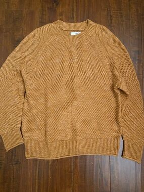 Sonoma Textured Crewneck Sweater in Gold Rust